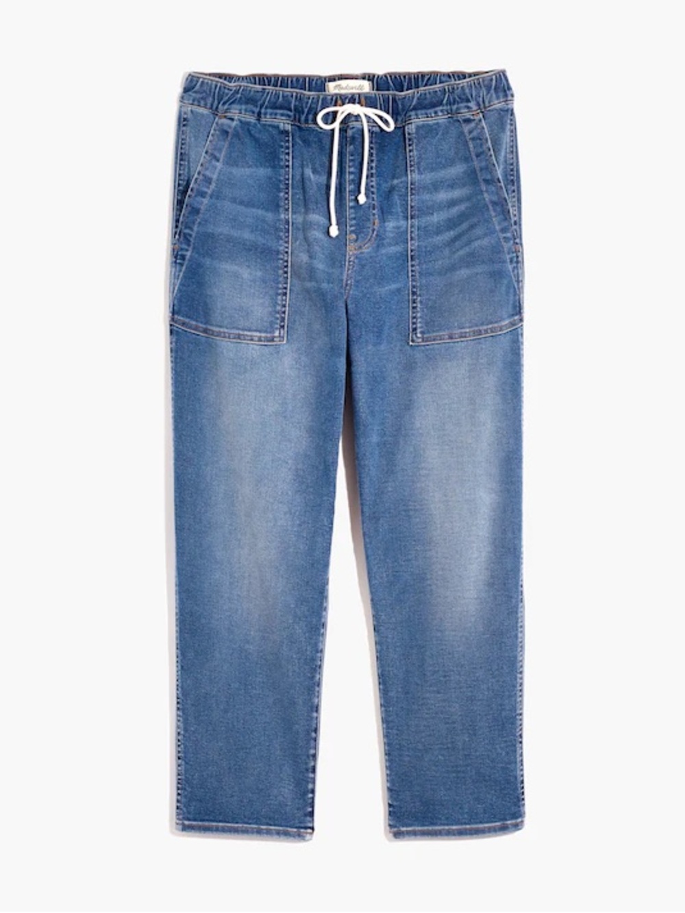 Madewell Pull-On Relaxed Straight Leg Jeans Size M